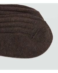 Mango - Ribbed Wool Blend Socks - Lyst