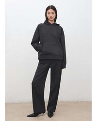 Mango - Speckled Knitted Sweatshirt With Hood - Lyst