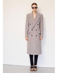 Mango - Double-Breasted Wool Coat - Lyst