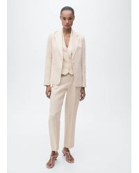 Mango - Linen Suit Trousers - Lyst