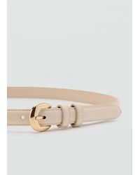 Mango - Buckle Skinny Belt - Lyst