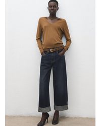 Mango - V-Neck Knit Sweater - Lyst