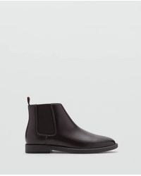 Mango - Faux-Leather Chelsea Ankle Boots - Lyst