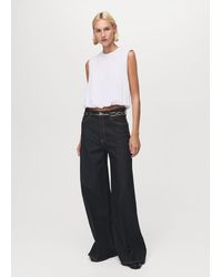 Mango - Top En Coton Ballon Blanc Cassé - Lyst