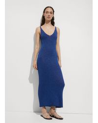 Mango - Lurex Knit Dress Vibrant - Lyst
