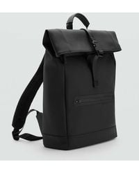 Mango - Rubberized Backpack With Flap Closure - Lyst