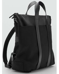 Mango - Multi-Functional Combined Leather Bag - Lyst