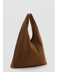 Mango - Suede Shopper Bag - Lyst
