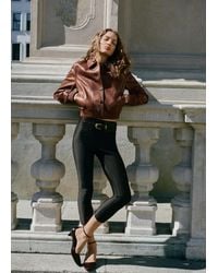 Mango - 100% Leather Bomber Jacket - Lyst