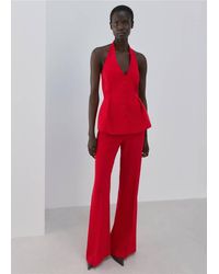 Mango - Peplum Top With Halter Neck - Lyst