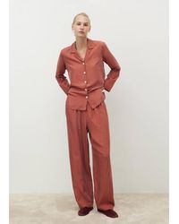 Mango - Long Silk Trousers - Lyst