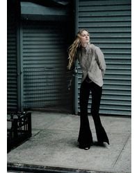 Mango - Low-Rise Flared Trousers - Lyst