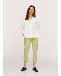 Mango - Straight Cotton Pants Green Apple - Lyst