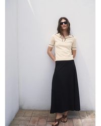 Mango - Pullover Collo Polo Bordi Contrasto Grezzo - Lyst
