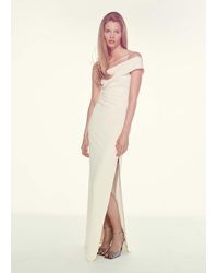 Mango - Long Dress With An Asymmetric Neckline - Lyst