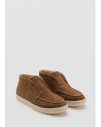 Mango - Suede Leather Sporty Ankle Boot - Lyst