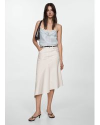 Mango - Asymmetrical Denim Skirt Off - Lyst