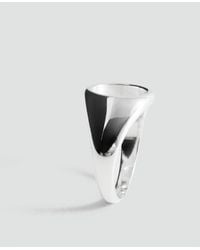 Mango - Stainless Steel Signet Ring - Lyst