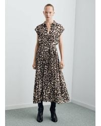 Mango - Printed Shirt Dress With Belt - Lyst