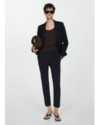 Mango - Suit Jacket With Pockets Dark - Lyst