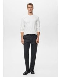Mango - Long Sleeve Regular Fit T-Shirt - Lyst