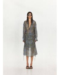 Mango - Layered Print Skirt - Lyst