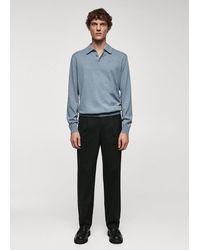 Mango - Long-sleeved Cotton Jersey Polo Shirt China - Lyst