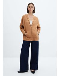 Mango - Zip-up Knitted Sweatshirt Medium - Lyst