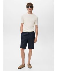 Mango - Maglietta Maglia A Coste Bianco Sporco - Lyst