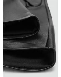 Mango - Leather Long Gloves - Lyst