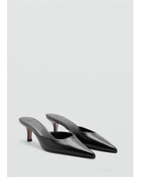 Mango - Pointed-Toe Leather Heeled Shoes - Lyst