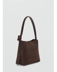 Mango - Suede Leather Shopper Bag - Lyst