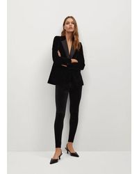 Mango Veste velours revers contrastants - Noir