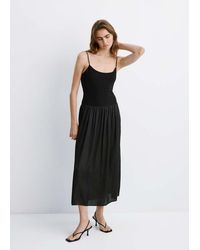 Mango - Knitted Dress With A Cross-Back - Lyst