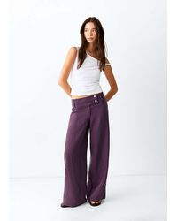 MANGO TEEN - Low Waist Textured Trousers - Lyst