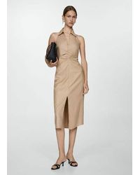 Mango - Polo-Neck Dress With Opening - Lyst