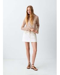 MANGO TEEN - Short Skirt With Embroidered Waist - Lyst