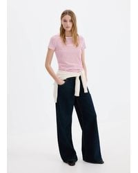 Mango - Logo Print Cotton T-Shirt - Lyst