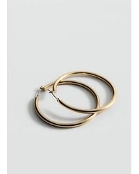 Mango - Metallic Hoop Earrings - Lyst