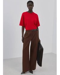 Mango - Pull-Over Manches Courtes Oversize Rouge - Lyst