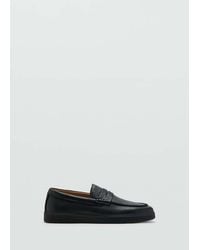 Mango - Leather Penny Loafers - Lyst