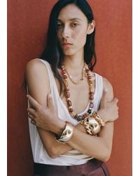 Mango - Combined Bead Chain Necklace - Lyst