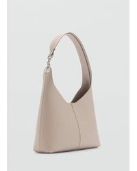 Mango - Sac Cabas Détail Métallique Gris Clair/Pastel - Lyst