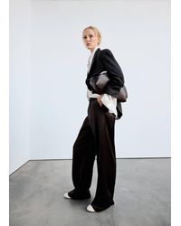 Mango - Satin Straight-Fit Trousers - Lyst