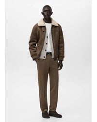 Mango - Faux-Shearling Suede Jacket - Lyst