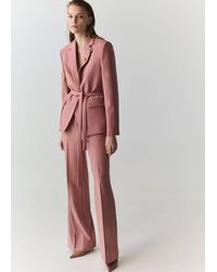 Mango - Straight Cut Suit Blazer With Pockets - Lyst