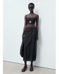 Mango - Embroidered Cotton Skirt - Lyst
