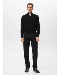 Mango - Cotton Sweater With Neck Zip - Lyst