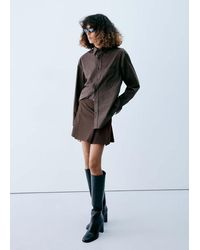Mango - Pleated Skirt With Buckle Details - Lyst