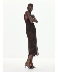 Mango - Leopard Print Halterneck Dress - Lyst